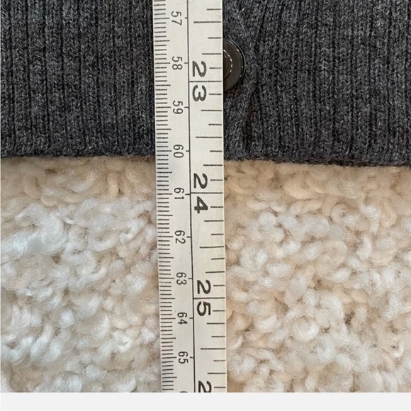 Luxury soft cashmere/cotton button cardigan sweater gray/black - Picture 8 of 8